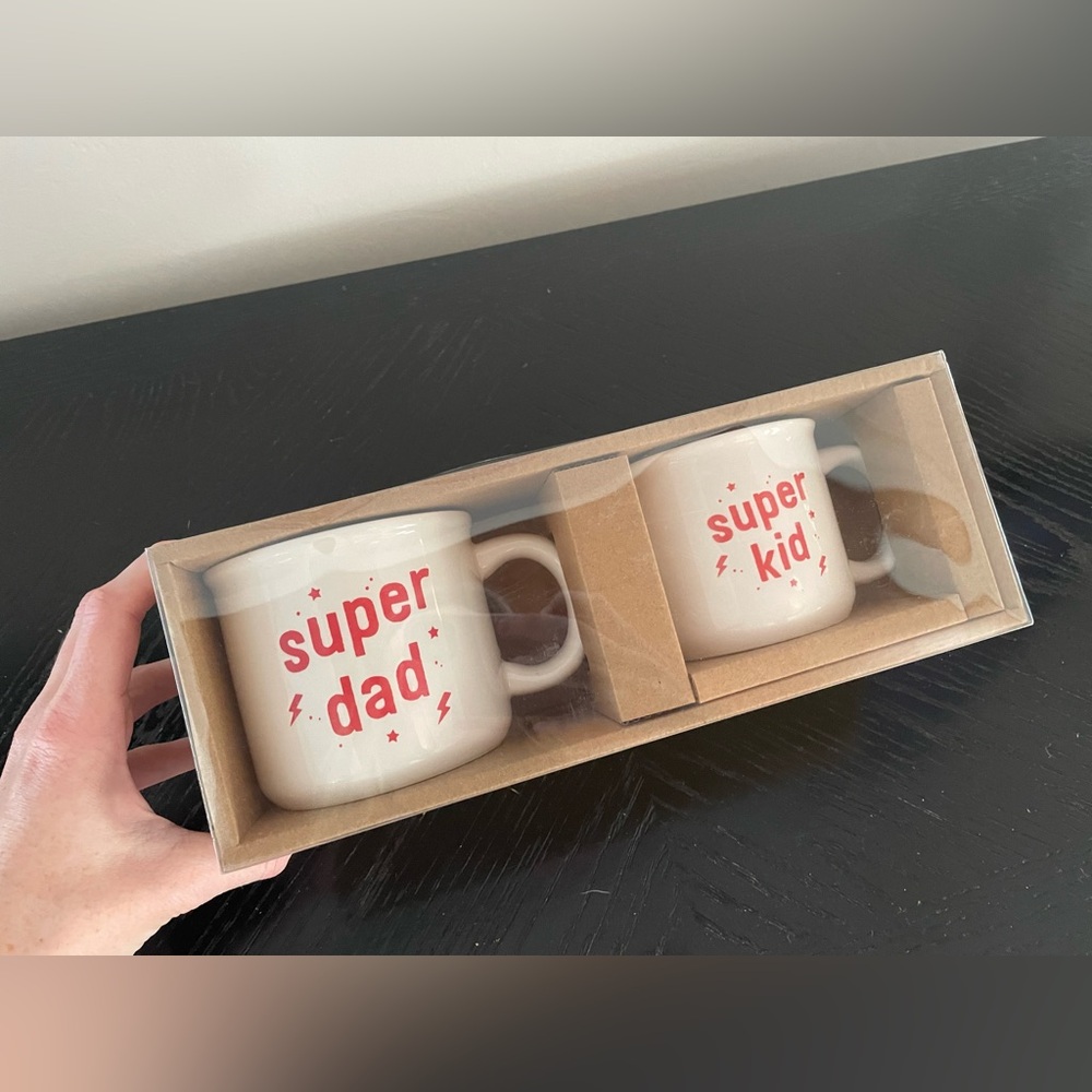 Glass mug set -Super Dad Super Kid